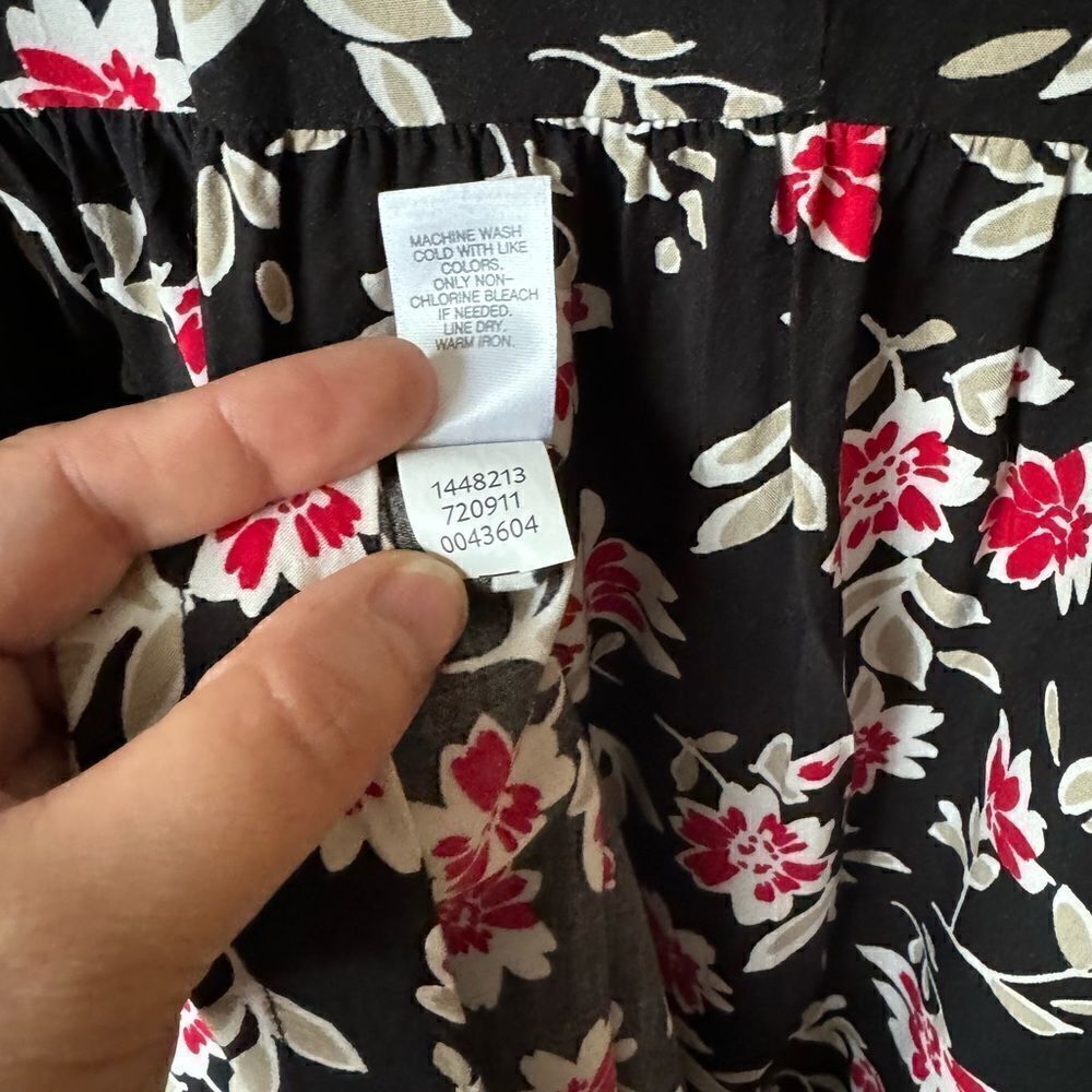 J. Jill Women’s Size XS Floral Black Sleeveless Collared Button-Up Dress - Picture 6 of 6